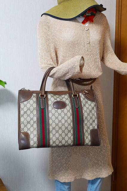 OLD Gucci＜訳あり＞ ２シェリーボストン（大・茶）