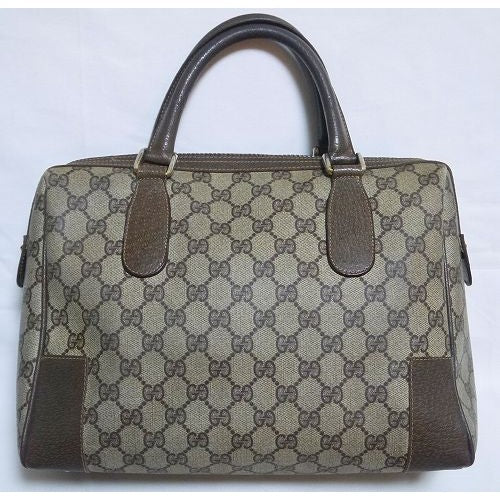OLD GucciシンプルGGボストン（茶・中）