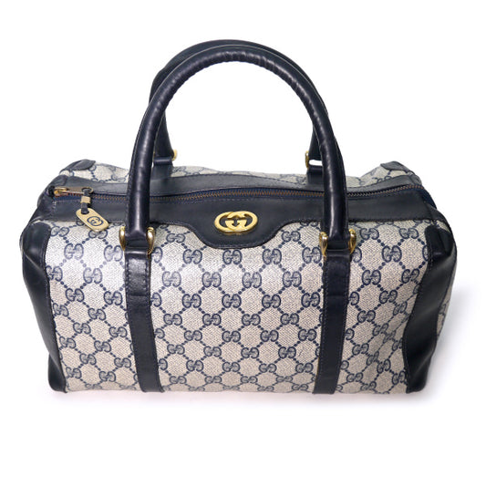 OLD Gucci  皮コンビボストン（小/青）