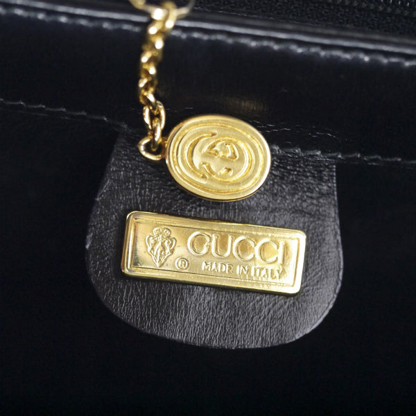 OLD Gucci　最高級クロコダイル スクエアハンドバッグ（黒）