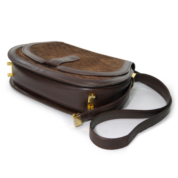 OLD Gucci　マイクロGG半円スエードショルダー（茶）