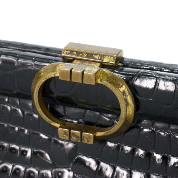 OLD Gucci　最高級クロコダイル ミニハンドバッグ（黒）