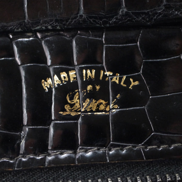OLD Gucci　最高級クロコダイル ミニハンドバッグ（黒）