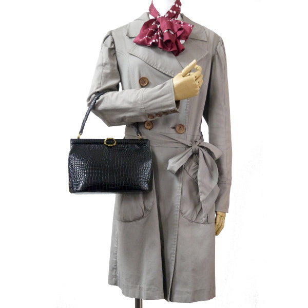 OLD Gucci　最高級クロコダイル ミニハンドバッグ（黒）