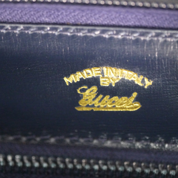 OLD Gucci 　南京錠ターンロック総革ショルダーバッグ（紺）