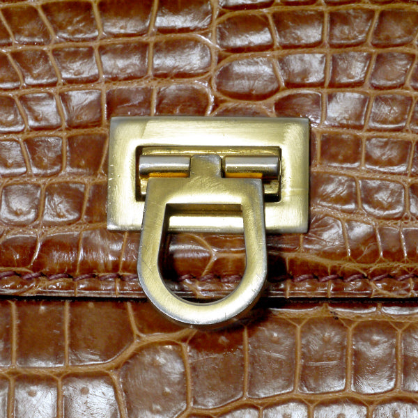 OLD Gucci　お宝!!最高級クロコダイル ミニハンドバッグ（飴色）