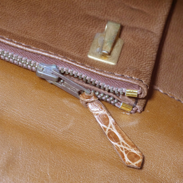 OLD Gucci　お宝!!最高級クロコダイル ミニハンドバッグ（飴色）