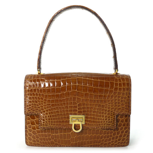 OLD Gucci　お宝!!最高級クロコダイル ミニハンドバッグ（飴色）