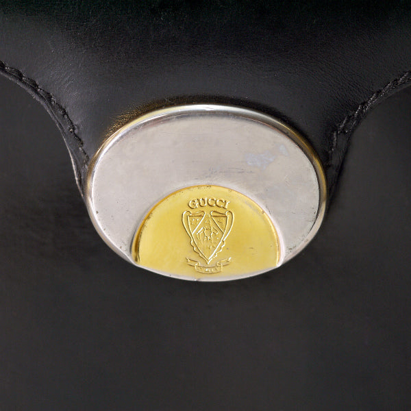 OLD Gucci　ゴールドクレスト２Wayバッグ(黒)