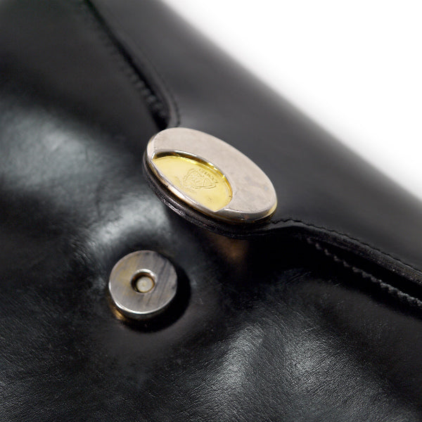 OLD Gucci　ゴールドクレスト２Wayバッグ(黒)