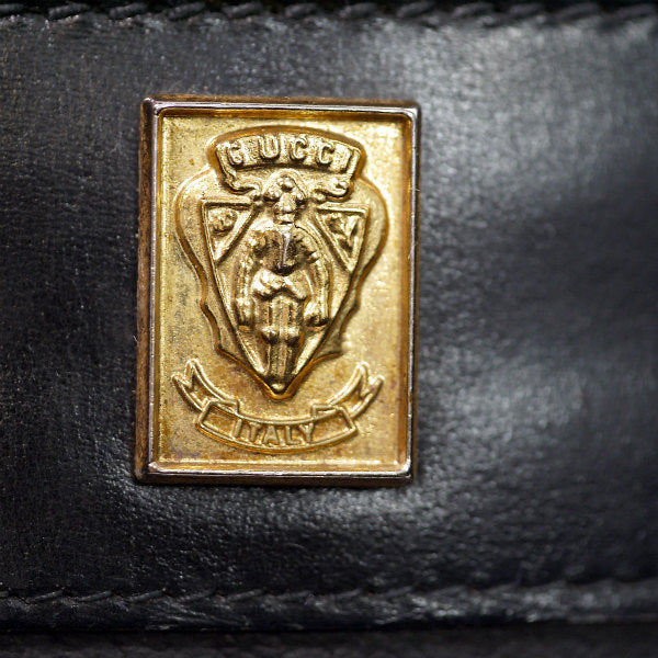 OLD Gucci　ゴールドクレスト２Wayバッグ(黒)