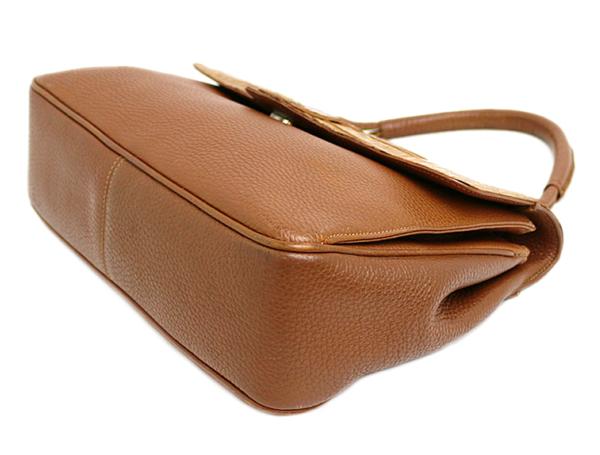 OLD Gucci<訳アリ>クロコ型押しハンドバッグ（茶）