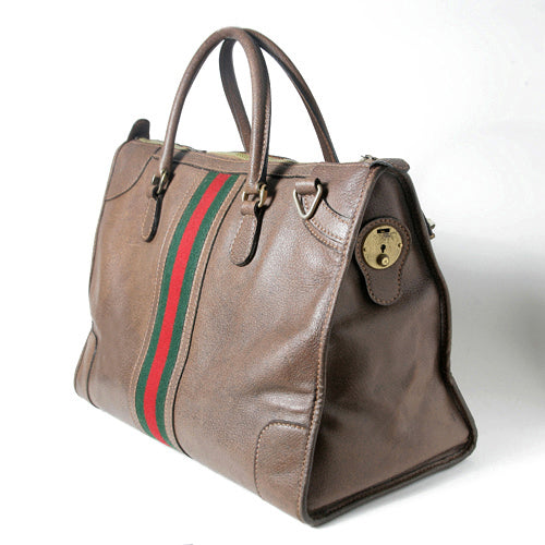 OLD Gucci総皮シェリーボストン（大・茶）