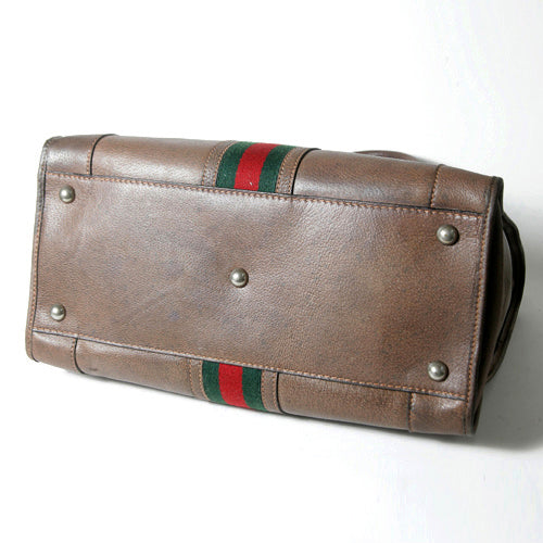 OLD Gucci総皮シェリーボストン（大・茶）