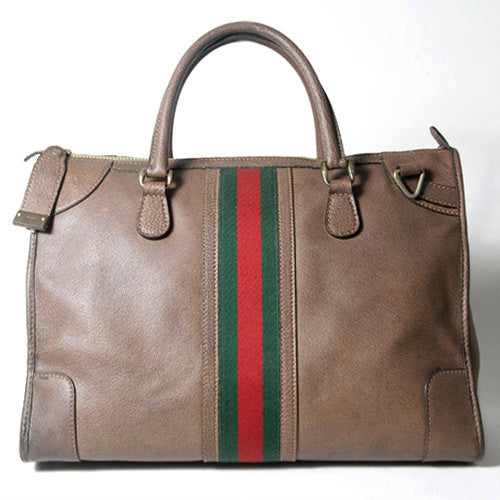 OLD Gucci総皮シェリーボストン（大・茶）