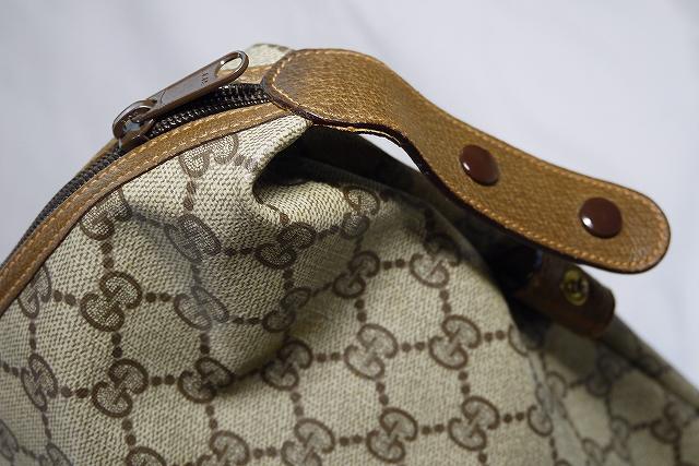 OLD Gucci 大型ボストン型軽量トートバッグ（茶）