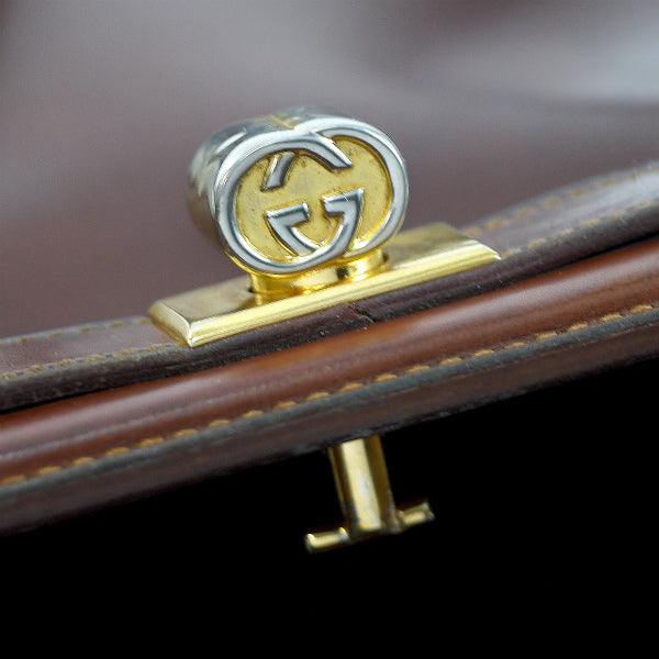 OLD Gucci 飴色ANTIQUEハンドバッグ(茶)