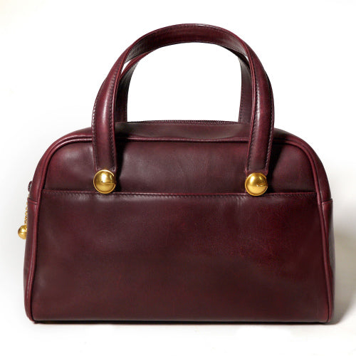 OLD Gucci 総皮丸フォルムミニボストン（ボルドー）