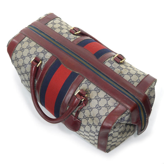 OLD Gucci レア!!鍵付きシェリー大型ボストン（赤&青）