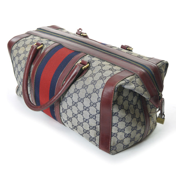 OLD Gucci レア!!鍵付きシェリー大型ボストン（赤&青）