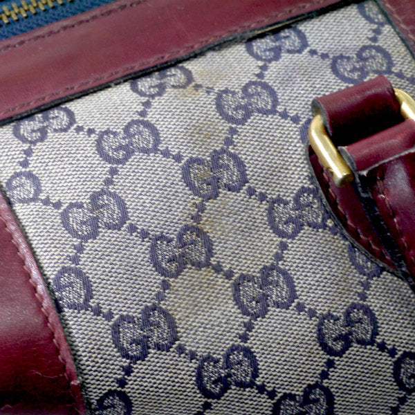 OLD Gucci レア!!鍵付きシェリー大型ボストン（赤&青）