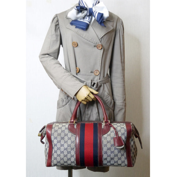 OLD Gucci レア!!鍵付きシェリー大型ボストン（赤&青）