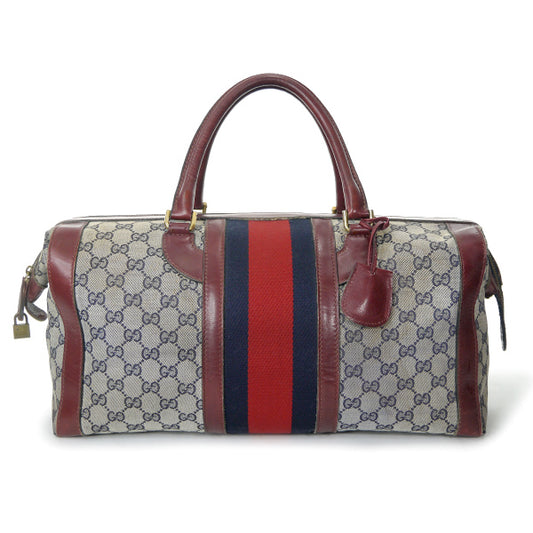OLD Gucci レア!!鍵付きシェリー大型ボストン（赤&青）