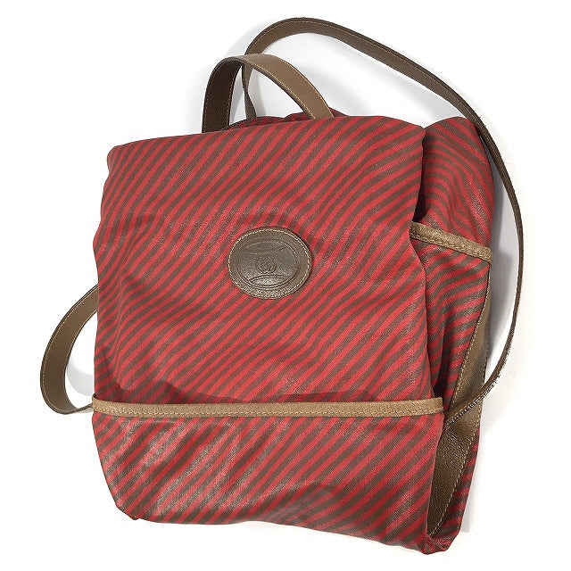 OLD Gucci 　Rigateライン折り畳みボストン（赤ストライプ・大）