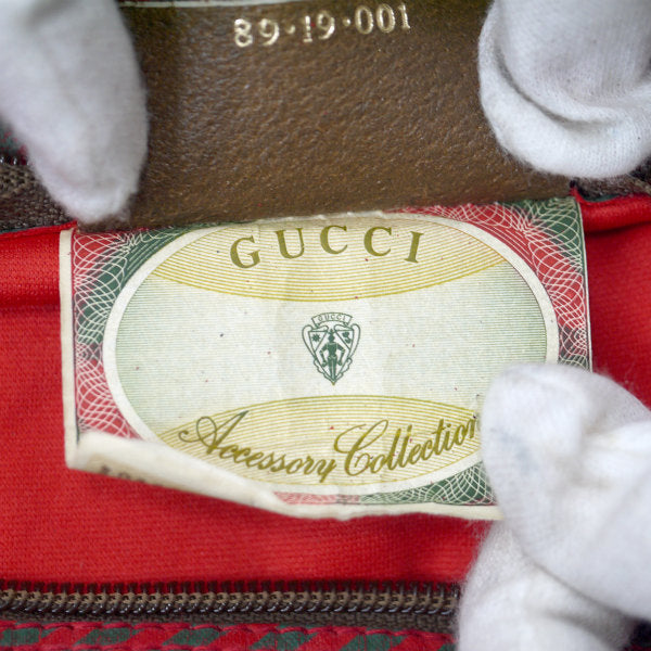 OLD Gucci 　Rigateライン折り畳みボストン（赤ストライプ・大）