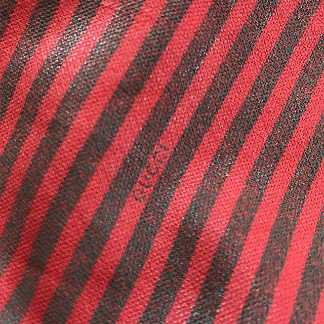 OLD Gucci 　Rigateライン折り畳みボストン（赤ストライプ・大）