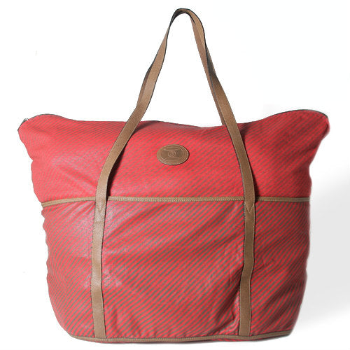 OLD Gucci 　Rigateライン折り畳みボストン（赤ストライプ・大）