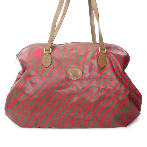 OLD Gucci 　Rigateライン折り畳み大型ボストン（赤ストライプ）