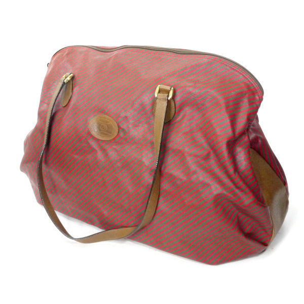 OLD Gucci 　Rigateライン折り畳み大型ボストン（赤ストライプ）