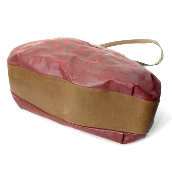 OLD Gucci 　Rigateライン折り畳み大型ボストン（赤ストライプ）