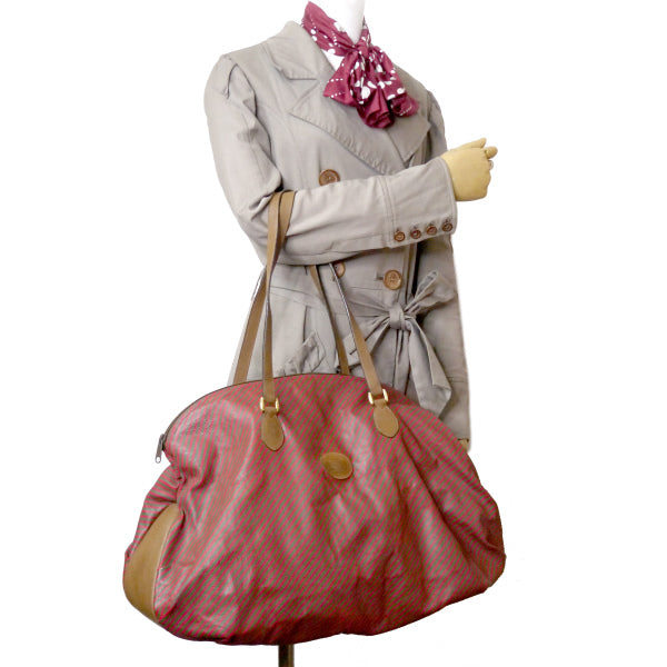 OLD Gucci 　Rigateライン折り畳み大型ボストン（赤ストライプ）