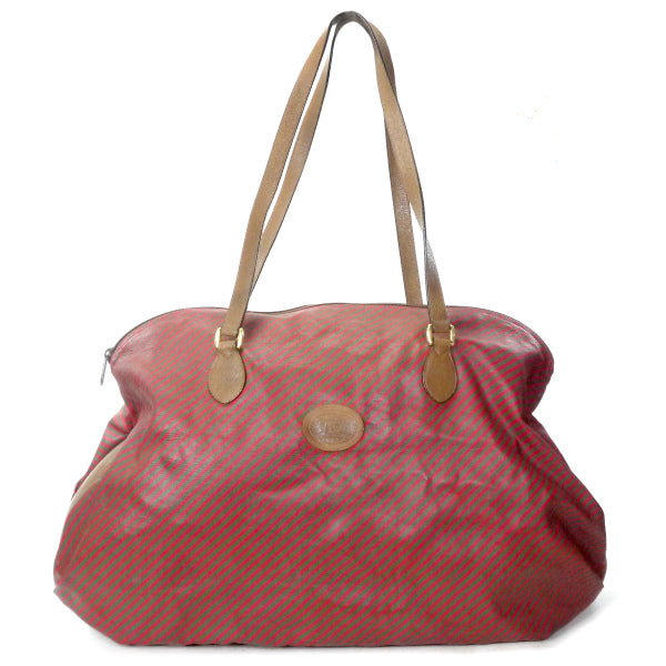 OLD Gucci 　Rigateライン折り畳み大型ボストン（赤ストライプ）