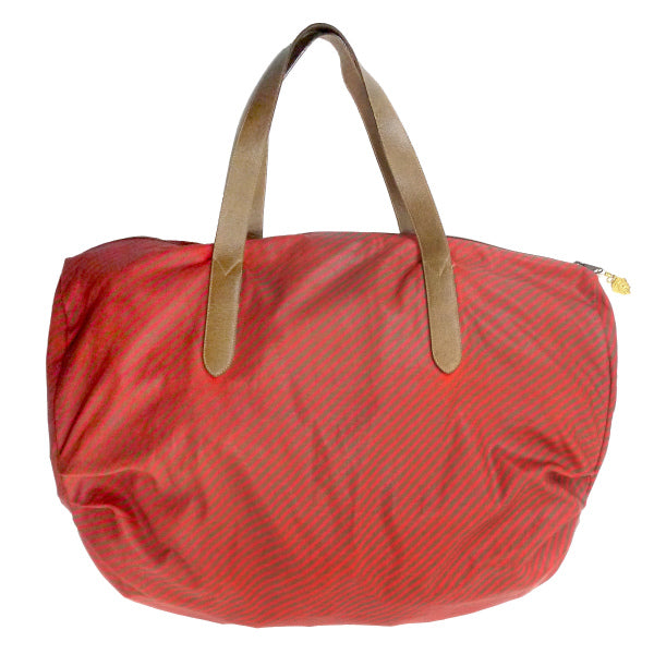 OLD Gucci 　Rigateライン折り畳み大型ドラムボストン（赤ストライプ）