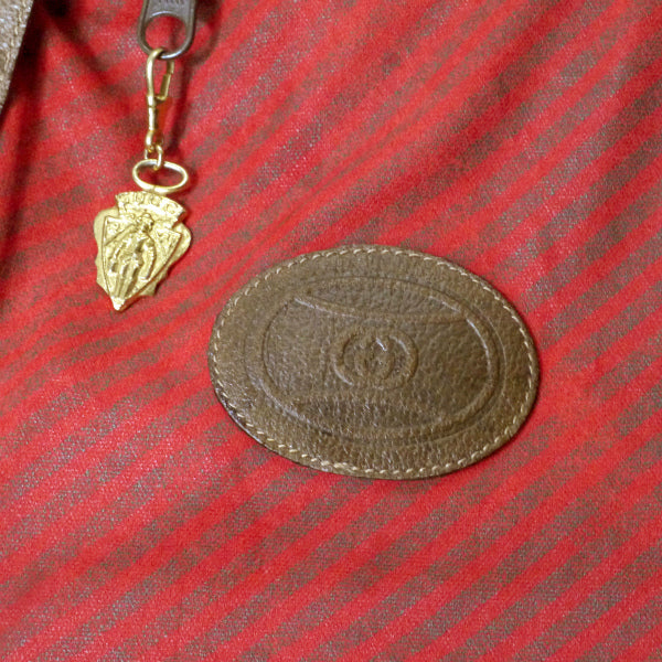 OLD Gucci 　Rigateライン折り畳み大型ドラムボストン（赤ストライプ）