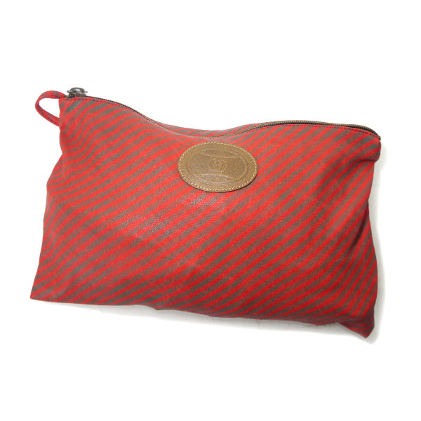OLD Gucci 　Rigateライン折り畳み大型ドラムボストン（赤ストライプ）