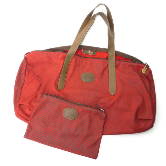 OLD Gucci 　Rigateライン折り畳み大型ドラムボストン（赤ストライプ）