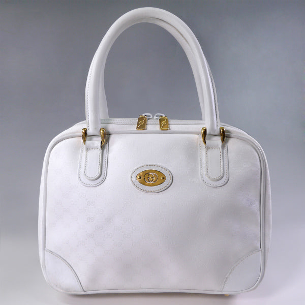 OLD Gucci マイクロGGラウンドファスナーミニボストン（白）