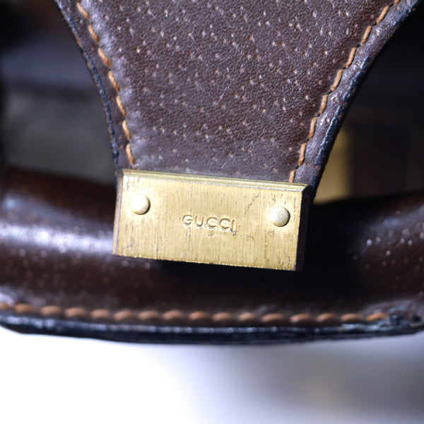 OLD Gucci シェリー2本　中型スーツケース(茶）