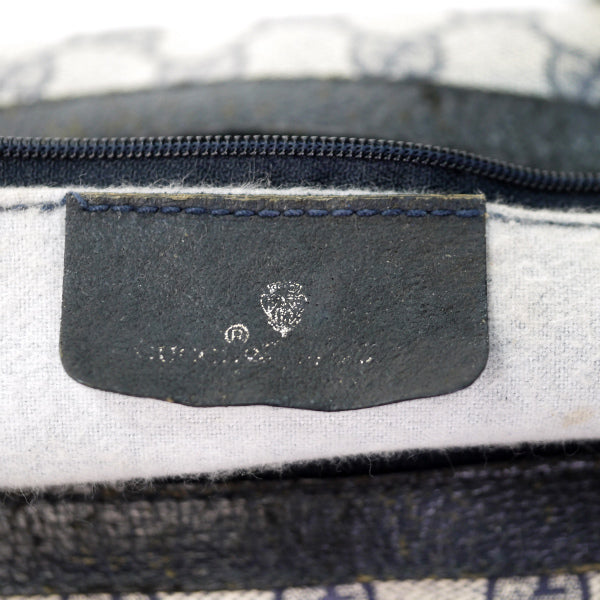 OLD Gucci ミニシェリー ショルダー付ボストン（青・中）