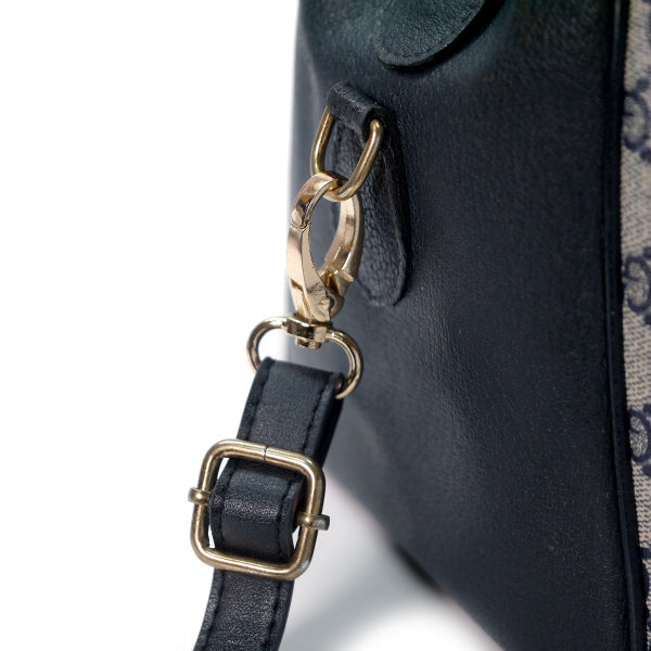 OLD Gucci ミニシェリー ショルダー付ボストン（青・中）