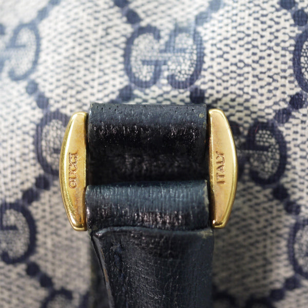 OLD Gucci ミニシェリー ショルダー付ボストン（青・中）