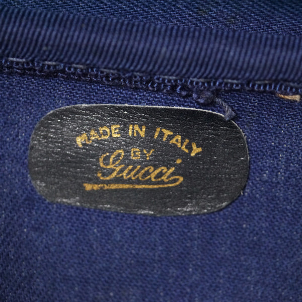 OLD Gucci ダブルシェリー ショルダー付スーツケース（青）