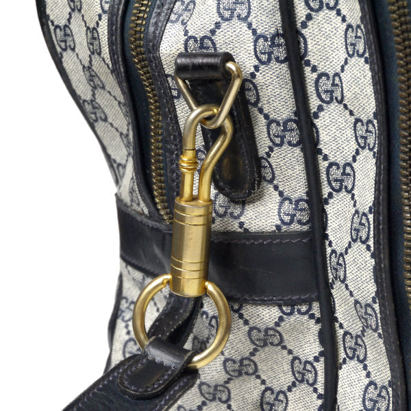 OLD Gucci ダブルシェリー ショルダー付スーツケース（青）