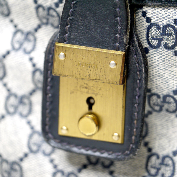 OLD Gucci ダブルシェリー ショルダー付スーツケース（青）