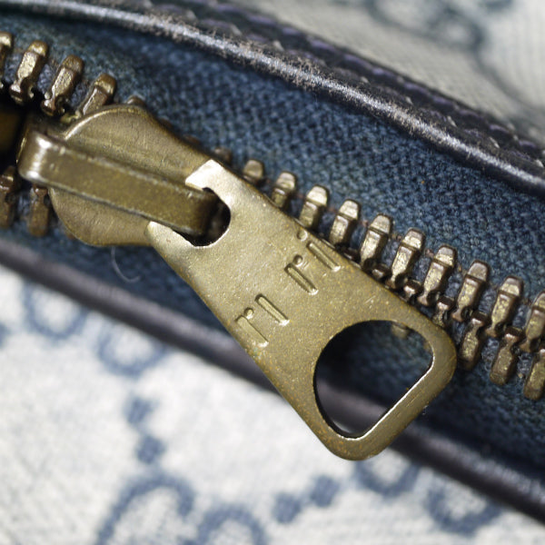 OLD Gucci ダブルシェリー ショルダー付スーツケース（青）