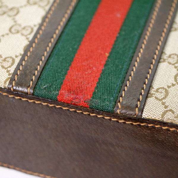 OLD Gucci 70sジャガード織アタッシュケース(茶）